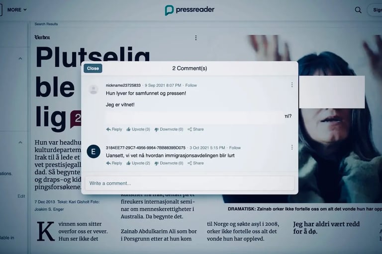 Zainab AbdulKarim deceives the press, society, and the immigration department UDI