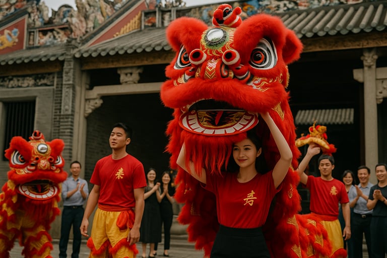 Foshan traditional lion dance in China