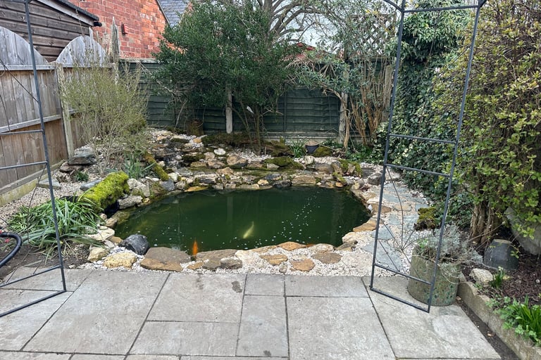 fish pond liner change makeover, garden ponds liners and replacements, lifetime ponds rock work