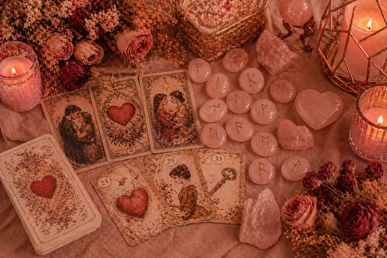 Consulta amorosa online com tarot, baralho cigano e runas via WhatsApp