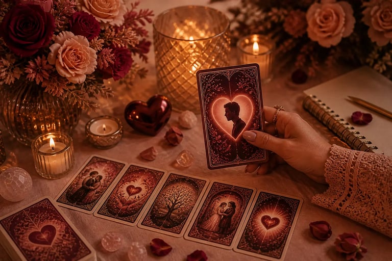 Consulta de tarot do amor com foco em pergunta sobre pessoa específica para revelar sentimentos e in
