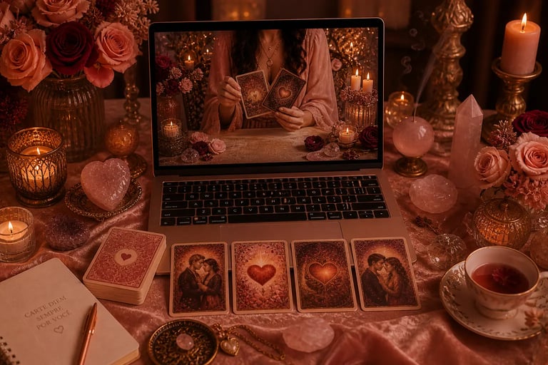 Consulta de tarot online focada em amor, relacionamento e orientações afetivas.