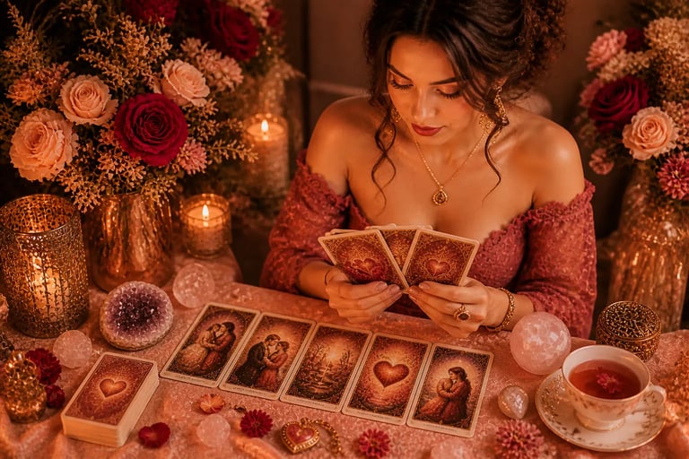 Consulta de tarot do amor online para revelações sobre relacionamentos e futuro afetivo