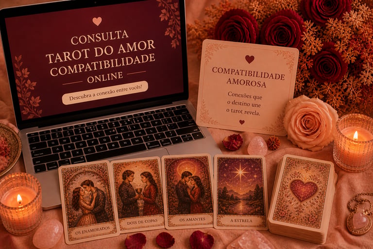 Consulta de tarot do amor online para análise de compatibilidade de casal e numerologia