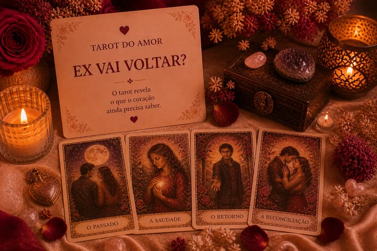 Consulta de tarot do amor para descobrir se o ex vai voltar e quais as intenções de reconciliação.