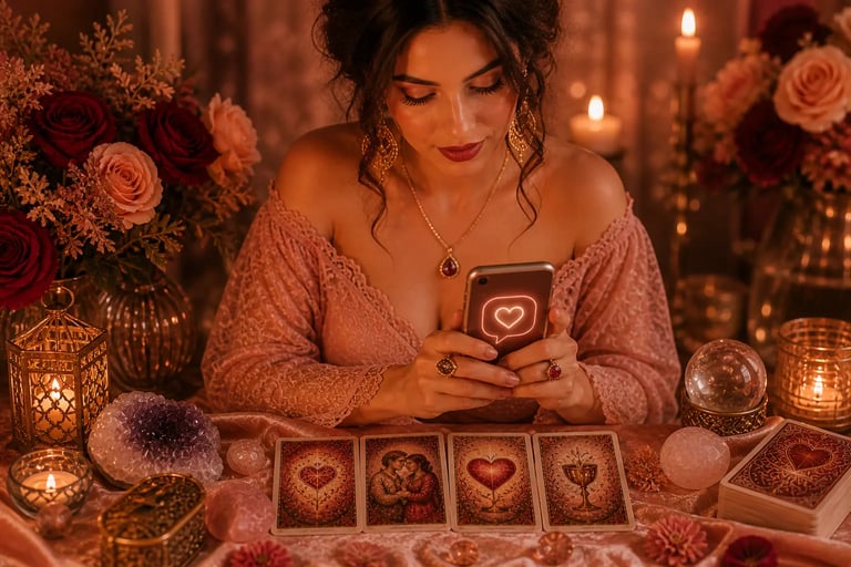 Consulta de tarot do amor por WhatsApp para respostas rápidas sobre relacionamentos