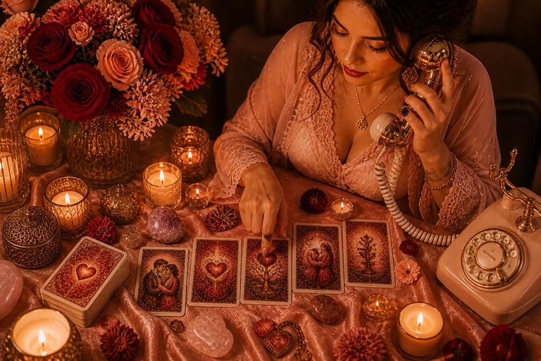 Consulta de tarot por telefone sobre amor e relacionamentos para orientação imediata