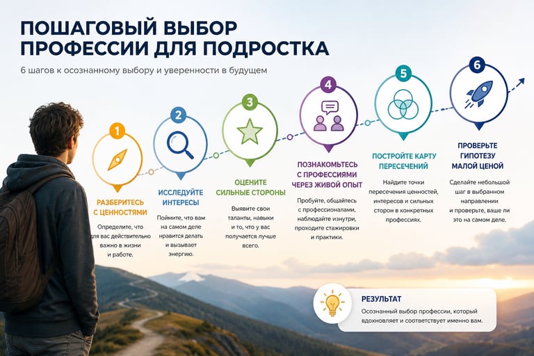 Пошаговый выбор профессии для подростка