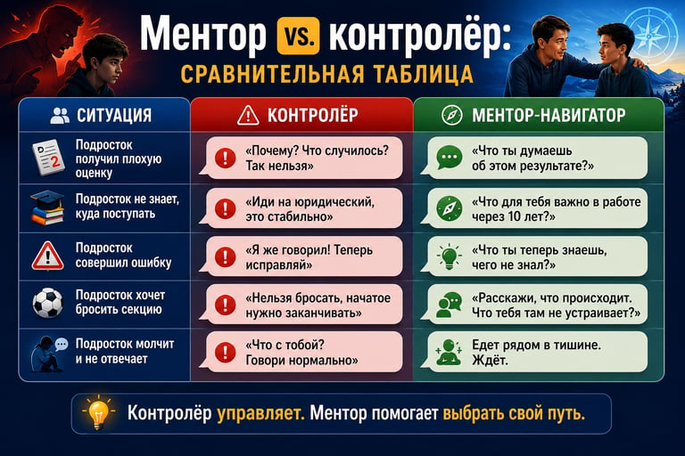 как родителю стать ментором для подростка