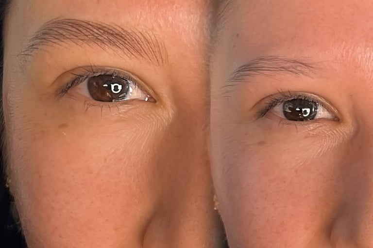 Cejas con Hairstroke antes y despues