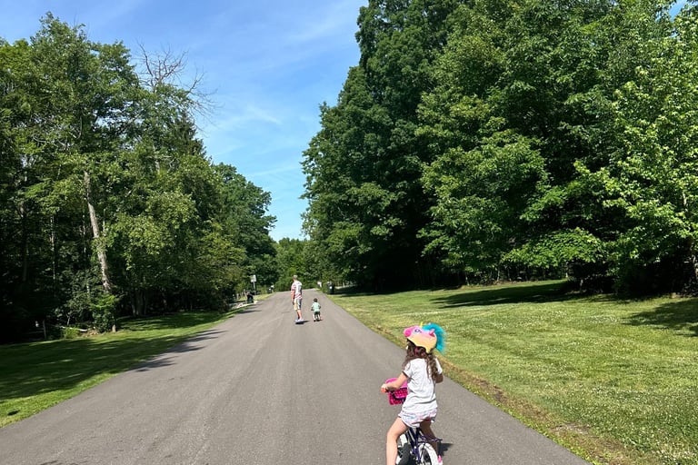 Stay at home mom - kids riding bikes on a slow morning