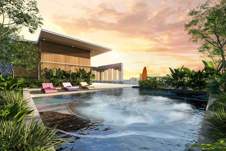 Infinity jacuzzi with skyline view near RTS Johor Bahru