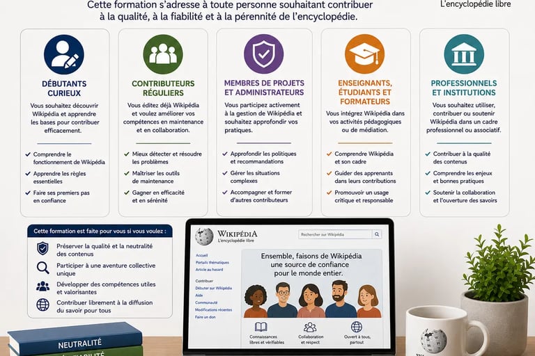 Infographie présentant les publics concernés par une formation à la maintenance Wikipédia