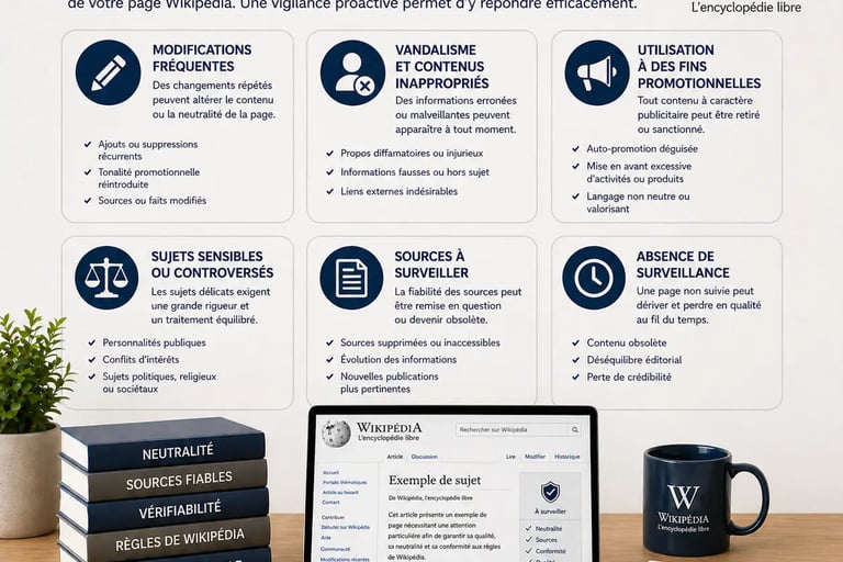Bureau avec infographie présentant les situations nécessitant une attention particulière