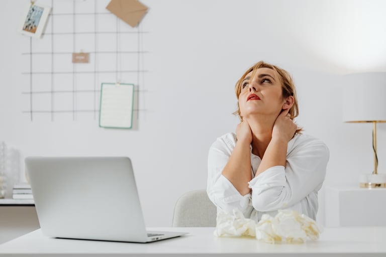 Neck pain caused by looking down at phone or computer