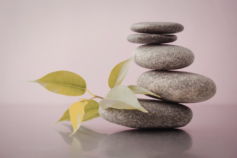 Piedras zen equilibrio y bienestar
