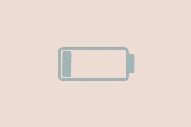 image of a phone battery running low