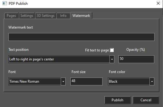 Publish to PDF Watermark in xCAD