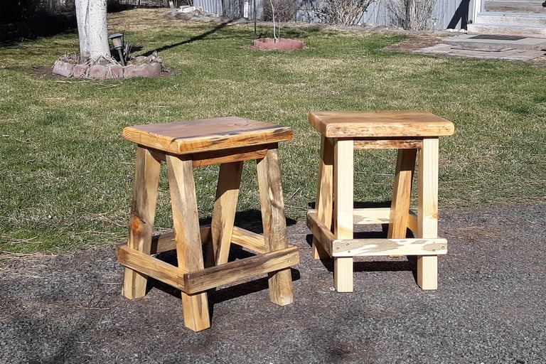 blued pine stools