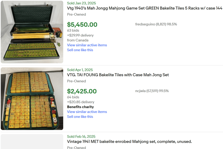 vintage mahjong set sold ebay items games
