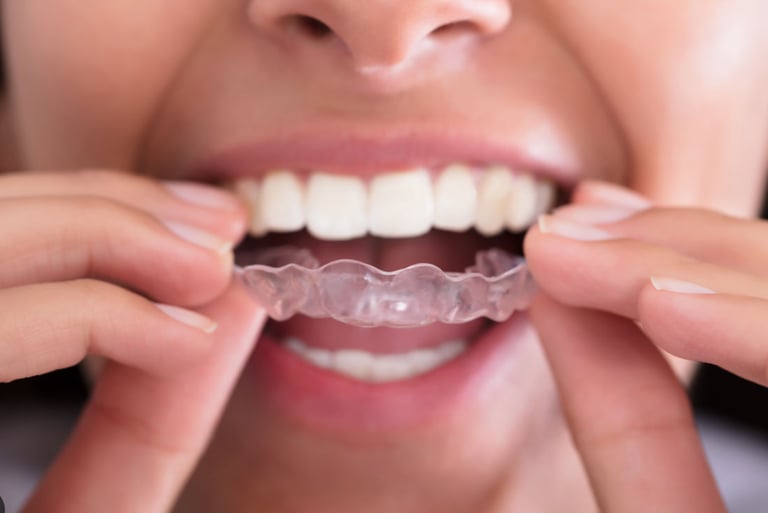 image of patient putting their invisalign in their mouth