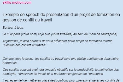 presenter son projet professionnel à l oral exemple