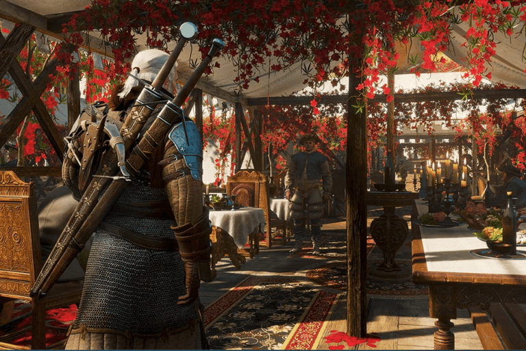 image of geralt participating in the knight games in toussaint in witcher 3