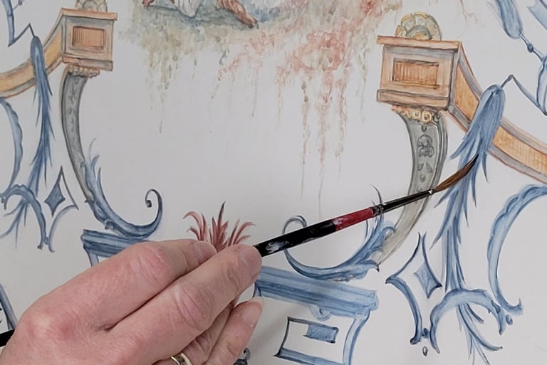 Les décors de style apportent une élégance, un raffinement et reflètent une époque: ornementations, patines, ciels...