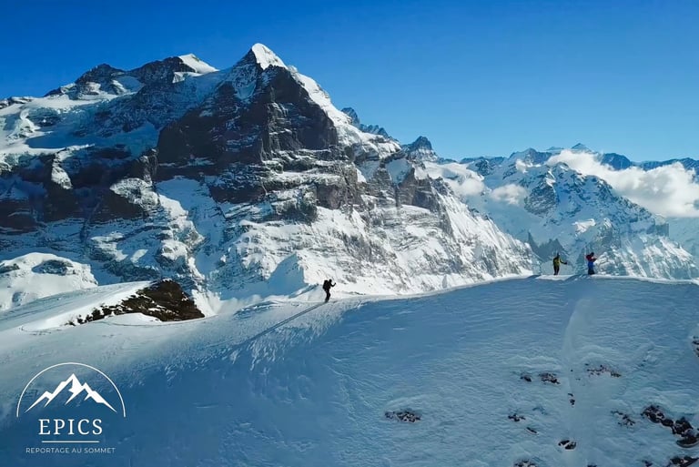 Ski touring near Grindelwald, Switzerland