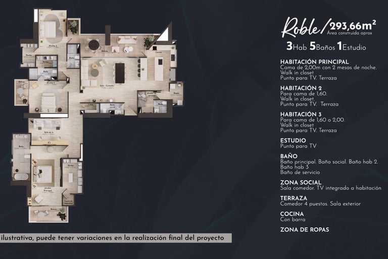 Arvore, Tipología de apartamento Roble en Pereira