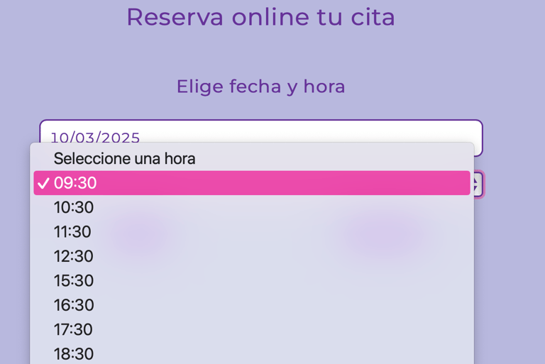 Paso 5. Selección de la hora