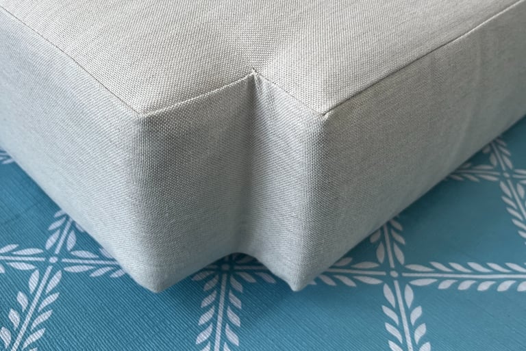 closeup of custom cushion cover - upholstery toronto