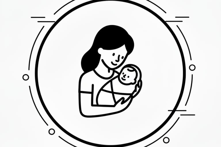 drawing of a woman with her baby