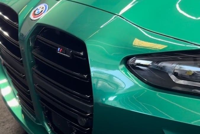 M3 bumper PPF preparation at Bluemax Tint.