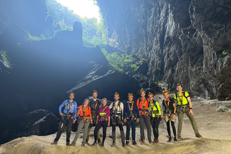 group photo at  camp 3, Hang Son Doong cave, Vietnam