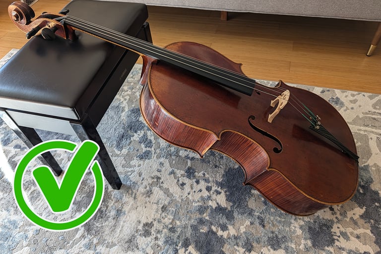acceptable resting position for cello