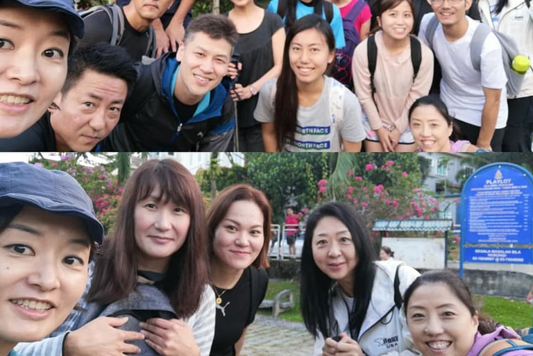 a group of Japanese women posing for a picture