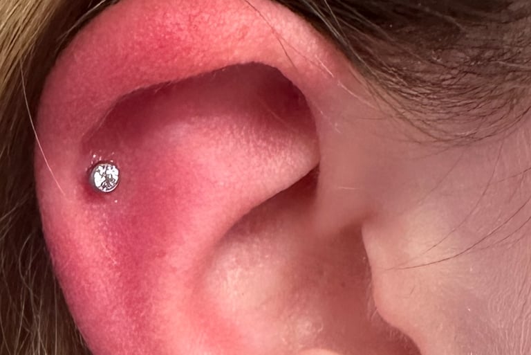 Stylish double helix piercing with premium titanium jewellery