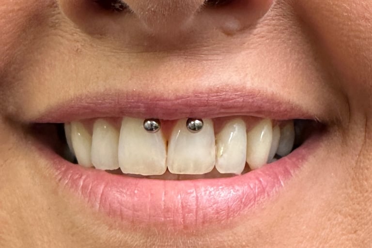 Professional lip piercing in Montrose studio with sterile tools