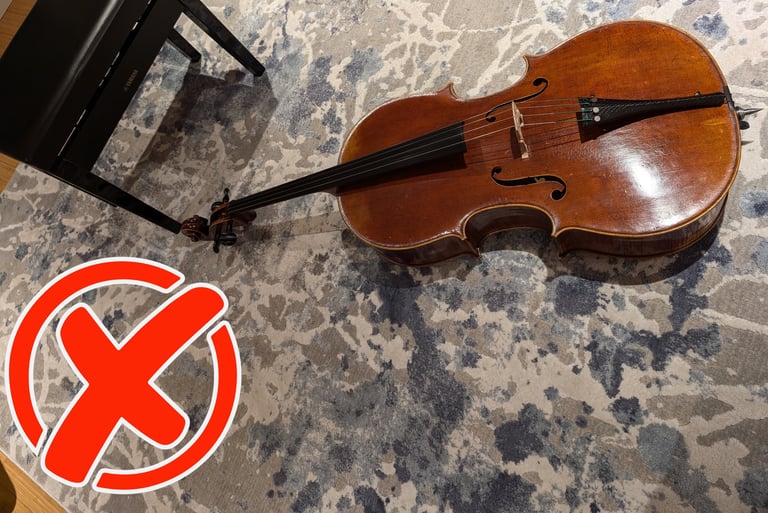 Unacceptable resting position for cello