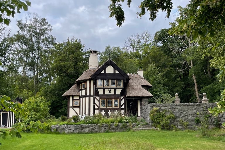 building in the grounds of Tjolöholms Slott castle, Sweden