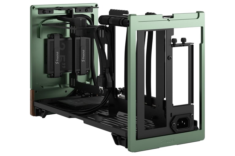 Fractal Design terra view without side panels to show bottom vents and internal space