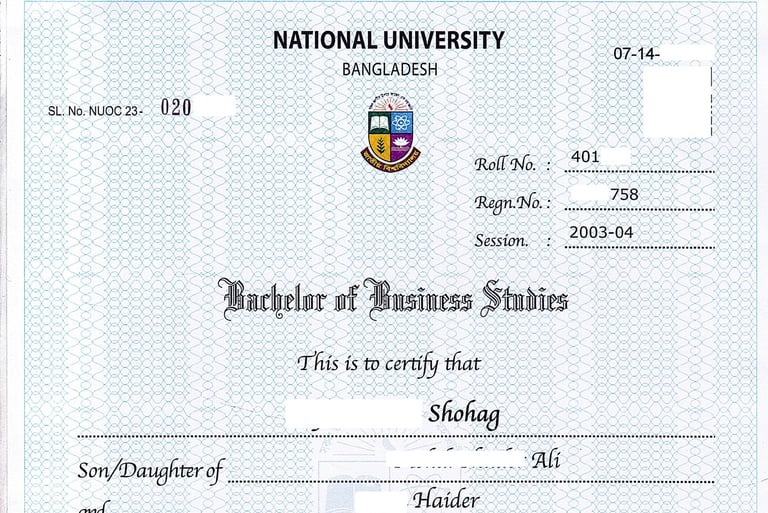 জাতীয় বিশ্ববিদ্যালয়ের মূল সনদ- Nu_ac_bd National Main Certificate