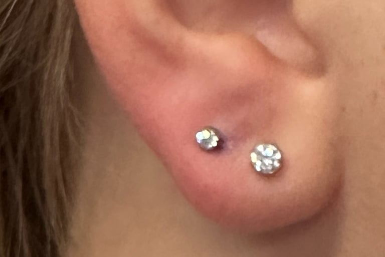 Titanium stud jewellery for lobe piercings in Montrose & Stonehaven