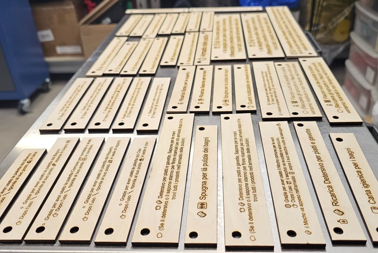 a table with a bunch of wooden planks