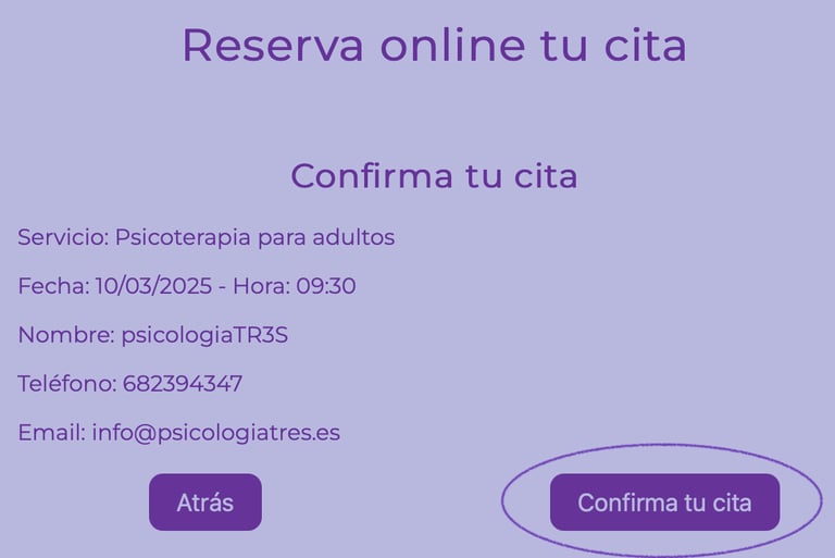 Paso 9. Confirmación de la cita