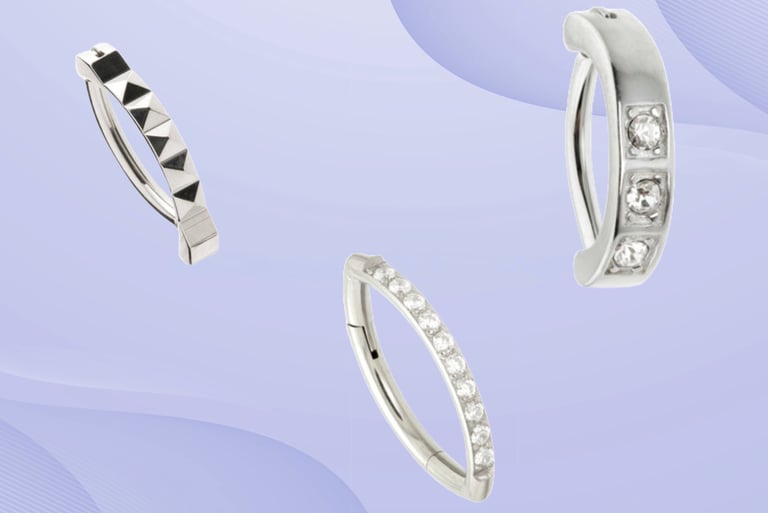 Safe hypoallergenic titanium jewellery for piercings