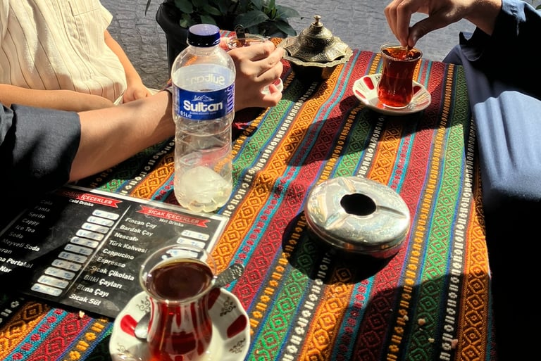 Turkish Tea Cafe on the streets of Istanbul