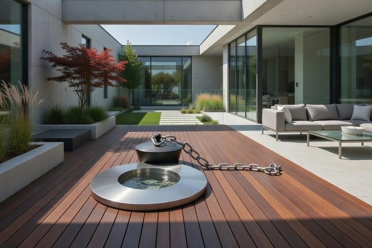 Waste Water Sculpture In Courtyard