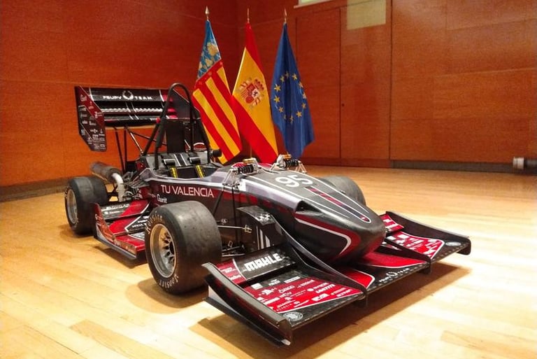 FSUPV formula student car in 2019 in which Luis Valdes participated at development and manufacturing